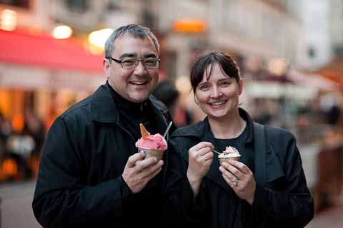 Steve and Catherine enjoying and end-of-day sorbet.