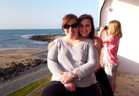 Laura's enjoying the late afternoon sun with friends