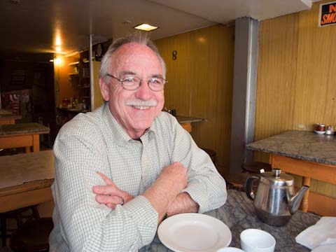 Dad enjoying the best in fine dining at Sam Wo's