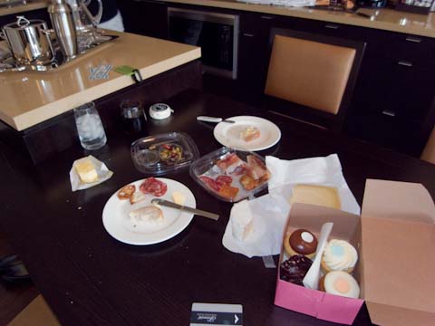 Some dried meats, smelly cheese and Kara's cupcakes