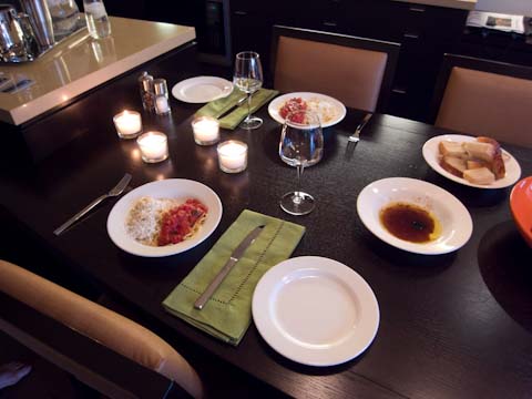 Our version of the Manager's Favorite, mazithra and marinara sauce