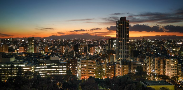 I'm a big fan of Tokyo.  I'm a fan of the food, the people, the culture and I especially enjoy the photographic opportunities. If you want to shoot landscape there are beautiful places to shoot.  If you want to shoot urban-landscapes there are places to shoot.  If you want to shoot street, you've come to the right place.  Whatever you enjoy shooting you'll find it here.  I've been trying my best to get there about once a year, sometimes meeting up with my friend Dave (ShootTokyo.com), sometimes with my wife and sometimes on my own.  Whatever the reason, photography is always on the agenda. The photo was shot handheld from the window in our hotel room.  I closed the curtains behind me and turned off the lights in the room to minimize any glare and tried to get the camera lens flush against the glass to avoid any stray light.