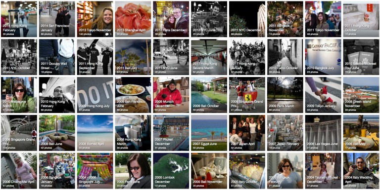Screen shot of the updated Flickr gallery