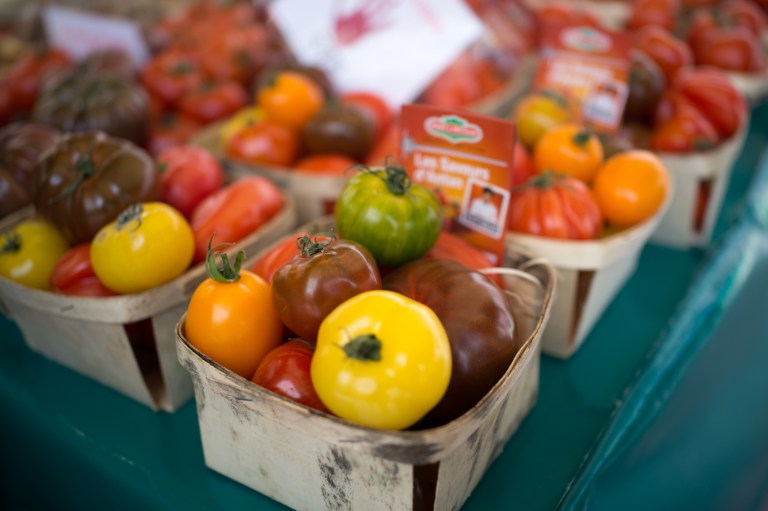 Some good looking tomatoes at the farmer's market.