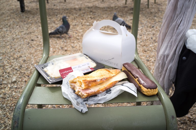 My idea of the best seat in the house.  Lunch in the park.