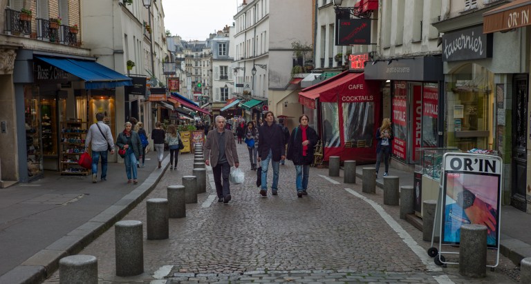 Looking down Rue Mouffetard.
