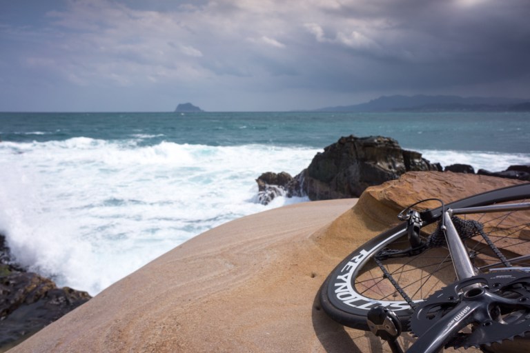 The bike has taken me to some pretty cool sites along the way. Taiwan's north coast.