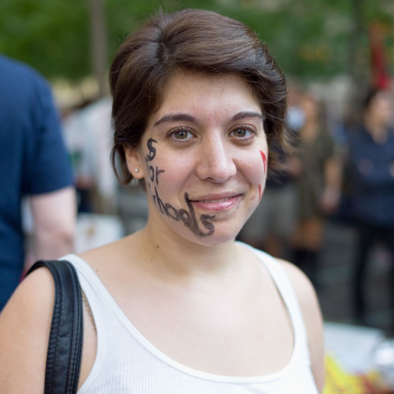 An Occupy Wall Street supporter. (New York City, New York)