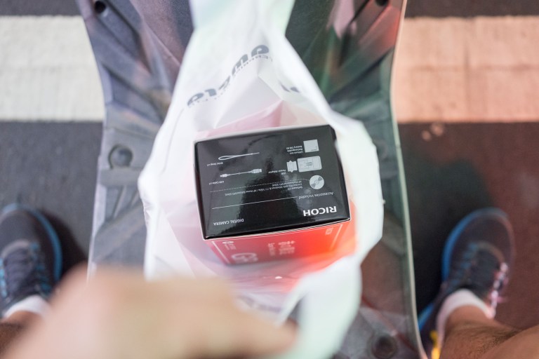 On the way home with the loot.