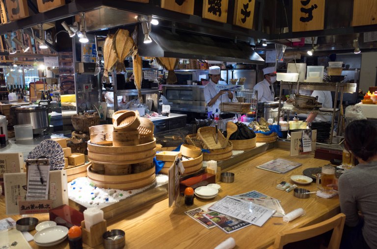 Just landed and it's already time for dinner.