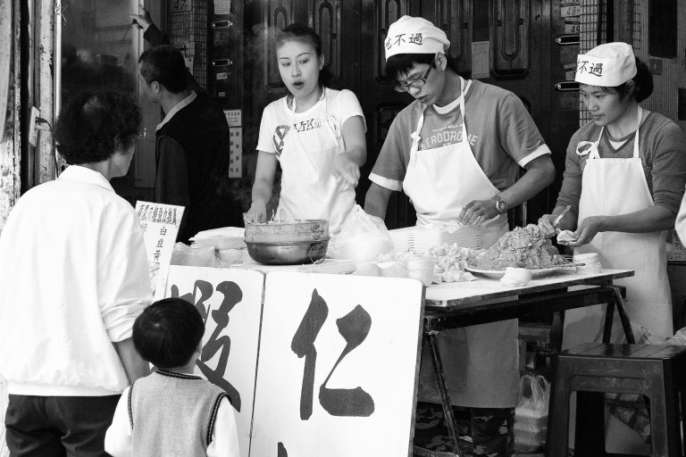 Pork dumplings made on the street