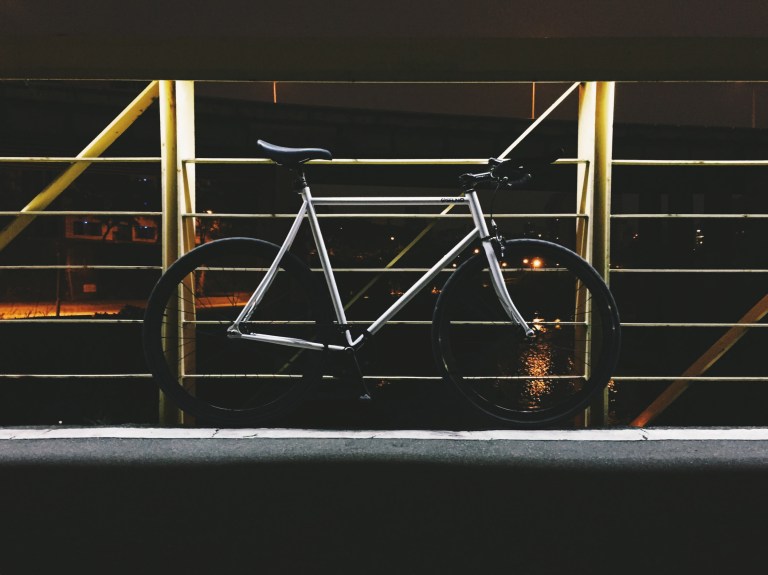 Currently, my favorite bike - a fixed gear (47/17) steel framed bike. (iPhone 6, VSCOcam, F1 preset)