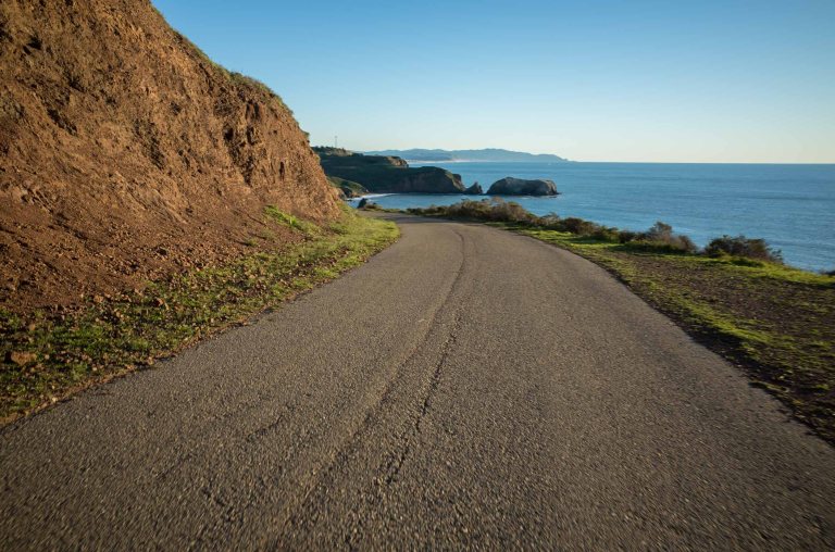 An old fire access road, fairly rough, but uncrowded and offers beautiful views.