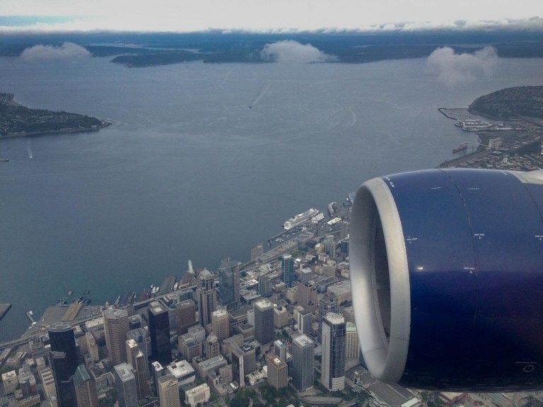 Crossing over home, downtown Seattle