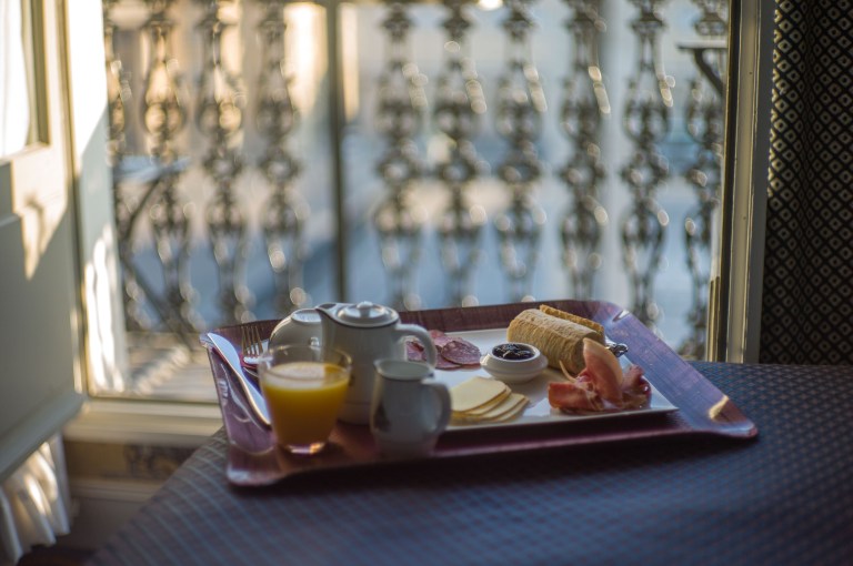 Breakfast in Bed, Hotel Grands Hommes (Leica M9 with Canon 50mm f/1.4 LTM)