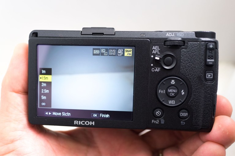 You can also set the distance you desire from the quick menu (Sony RX1r)