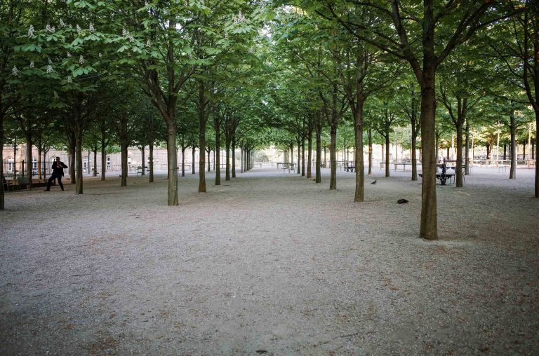 All of the walking paths are covered with an  unmistakeable tan gravel.
