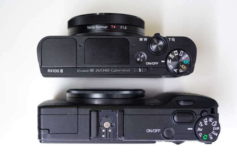 With lenses retracted there isn't a big difference in size.