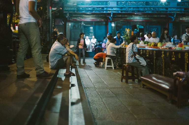 Saturday night at the temple. (Leica M9, Canon 50mm LTM, VSCO)