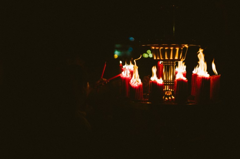 Bundles of candles at Longshan Temple. (Leica M9, Canon 50mm LTM, VSCO)