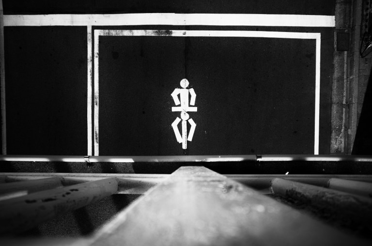 Looking straight down into the scooter box. (Ricoh GR with GW-3 Wide Angle Converter)