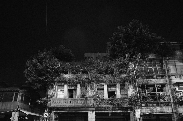 This old building's seen better days. (Ricoh GR with GW-3 Wide Angle Converter)