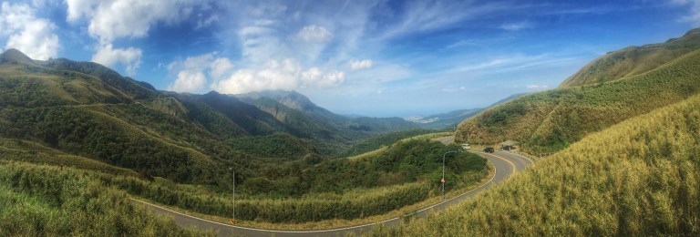 This was taken from the top of a 2,585ft climb. From here it is about 12 miles to the north coast of Taiwan.