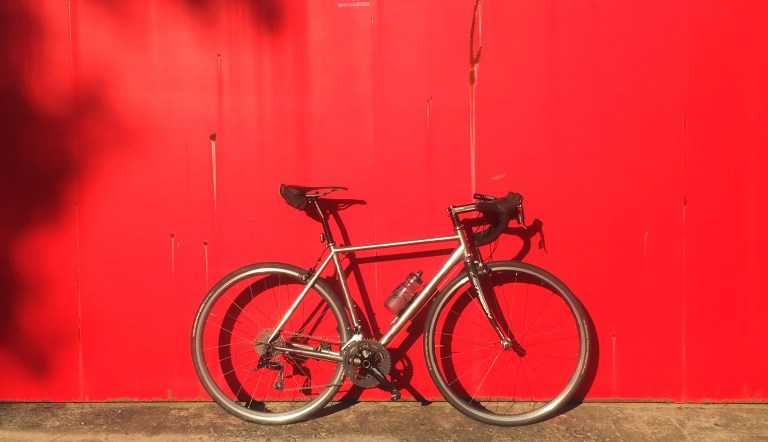 Tonight's mode of transport. Titanium frame, SRAM components.