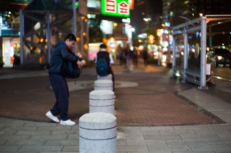Bus Stop. (Leica M9 with Canon 50mm f/1.4 LTM)